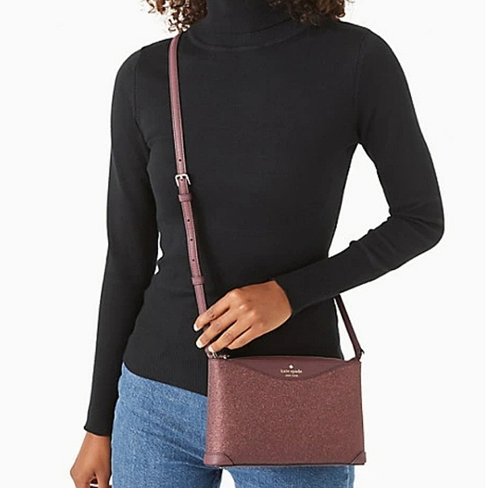 Kate Spade Shimmy Glitter Deep Nova Fabric Crossbody